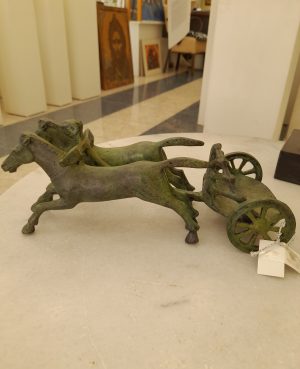 Bronze Chariot and two horses