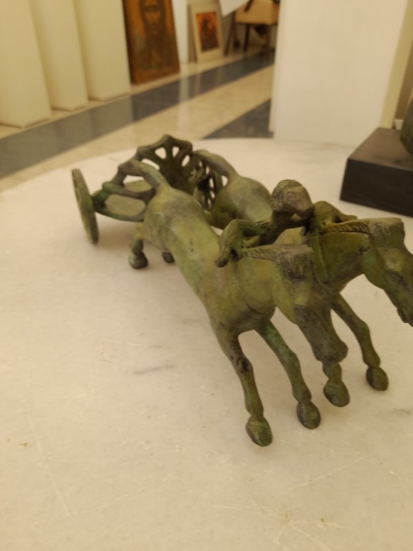 Bronze Chariot and two horses